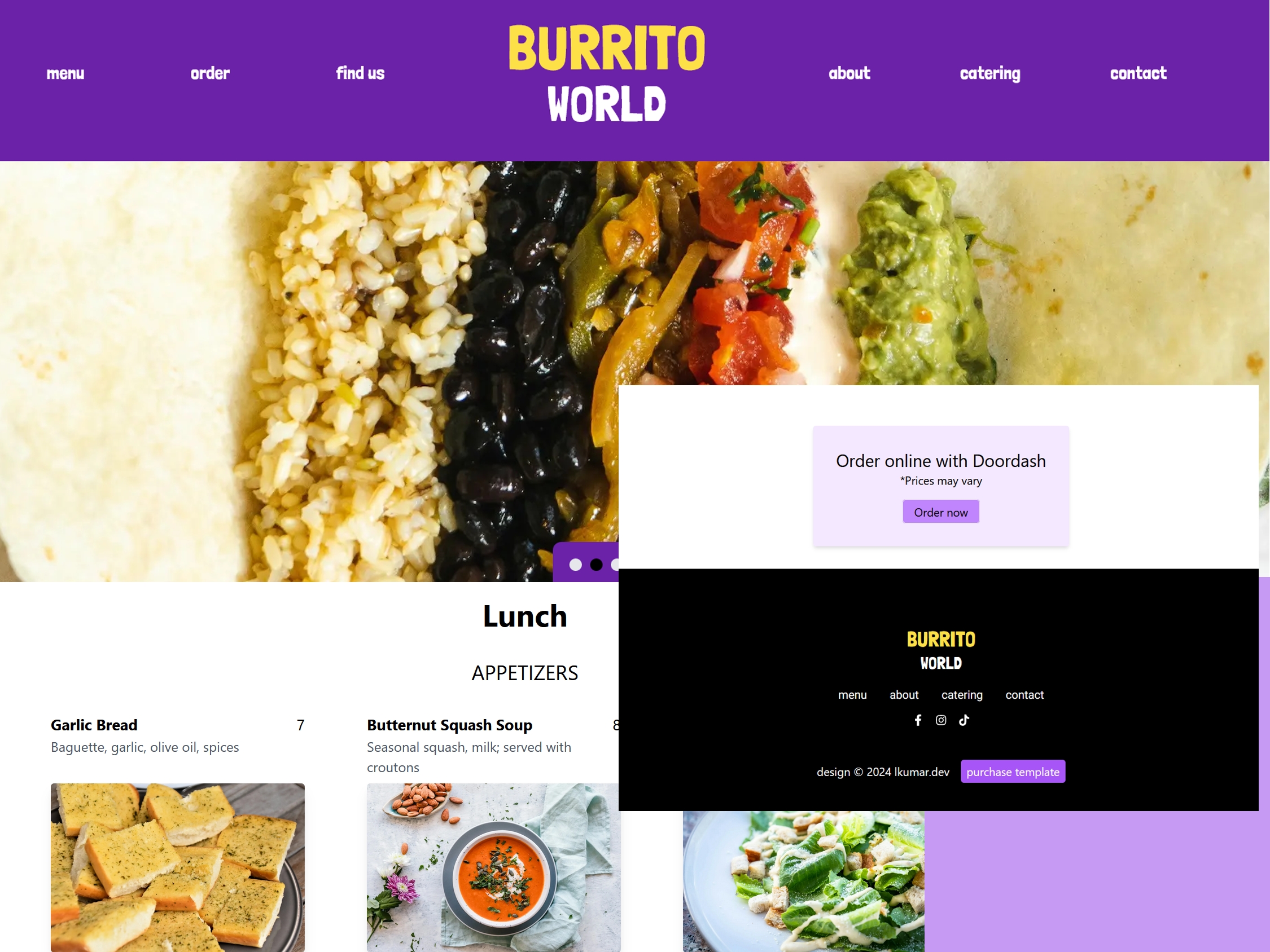 Thème pour une site web pour un resto-burrito