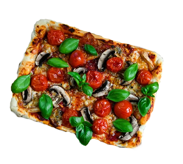 a rectangular pizza