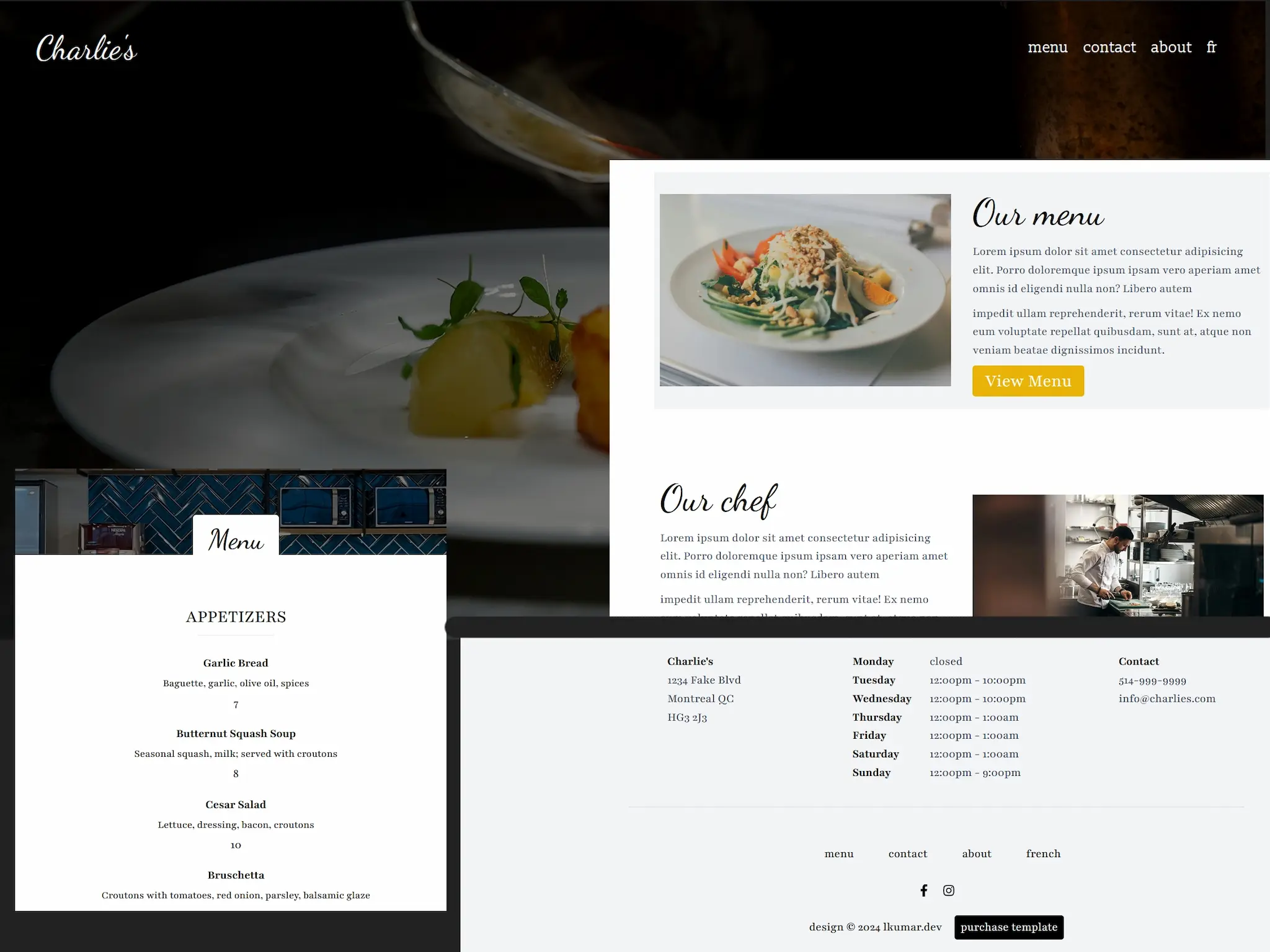 Picture of website for High-scale restaurant